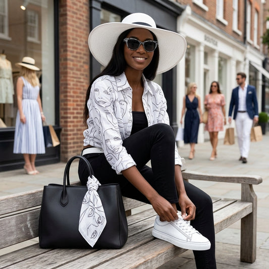 Leather Stitches Sneaker White and Black