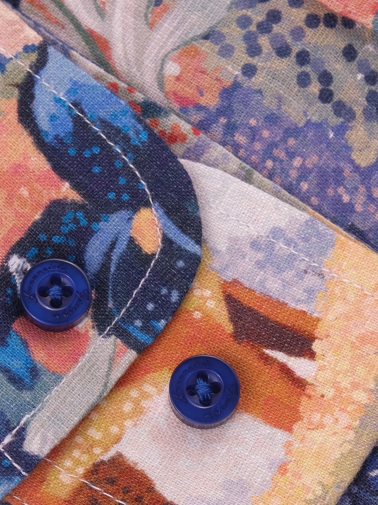 Printed Linen Shirt Fairy Tale Blue