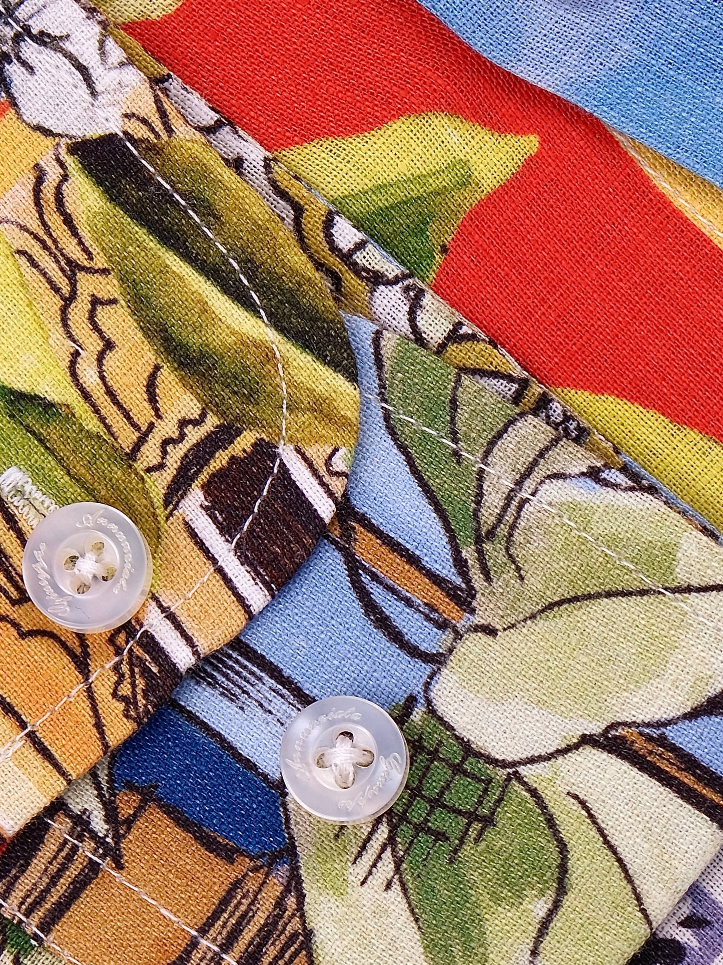 Sicily Lemon Printed linen shirt Yellow