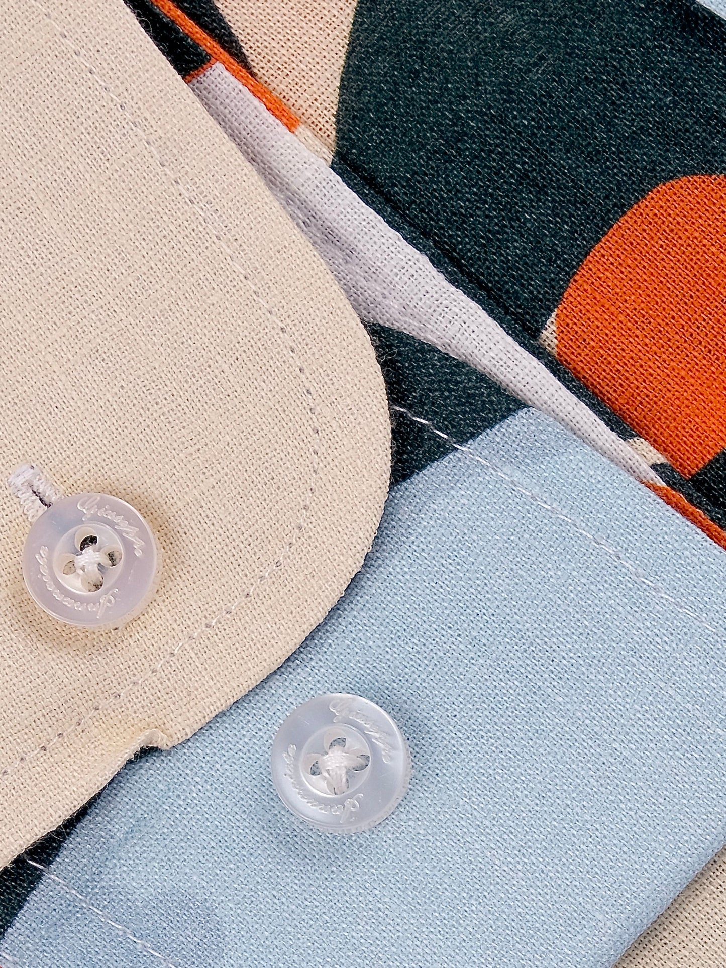 Printed Linen Shirt Dunes Orange