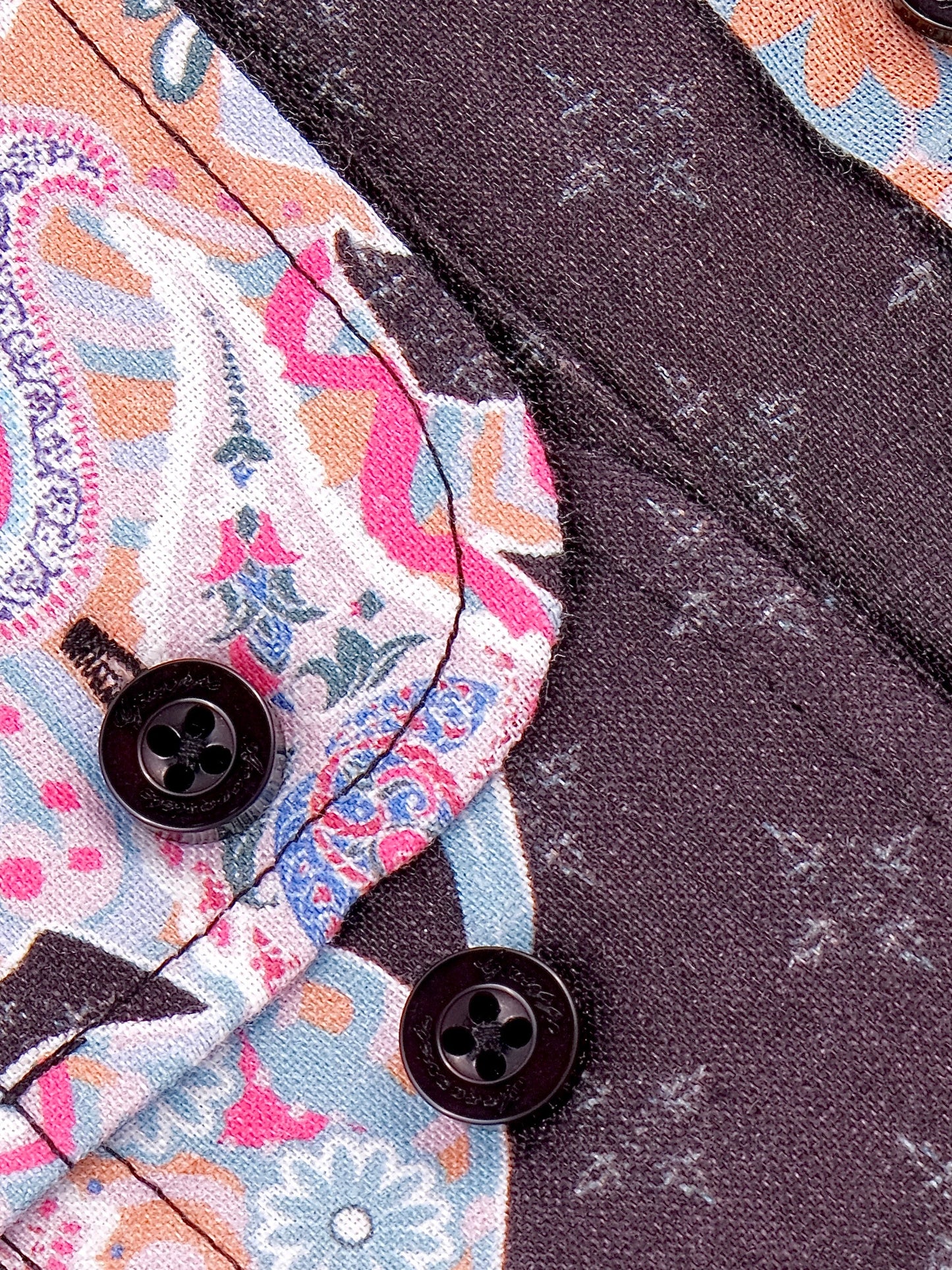 Printed Linen Shirt Mandala Tiger Black