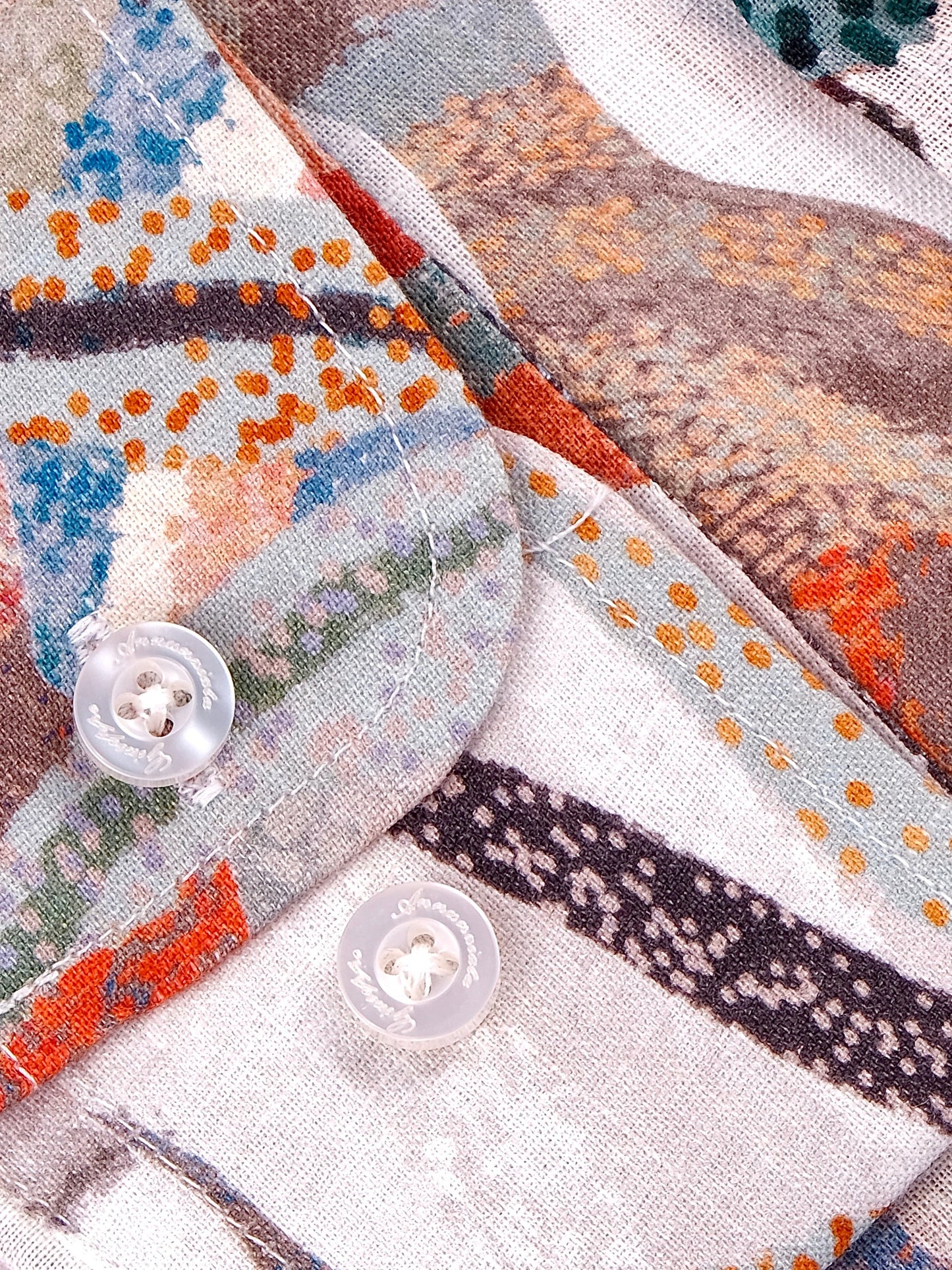 Printed Linen Shirt Fairy Tale Orange