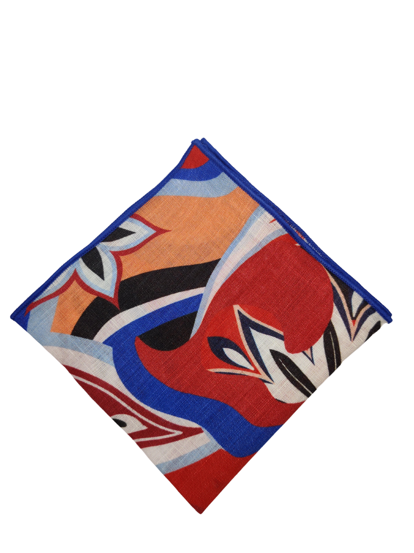 70's Red Linen Pocket square