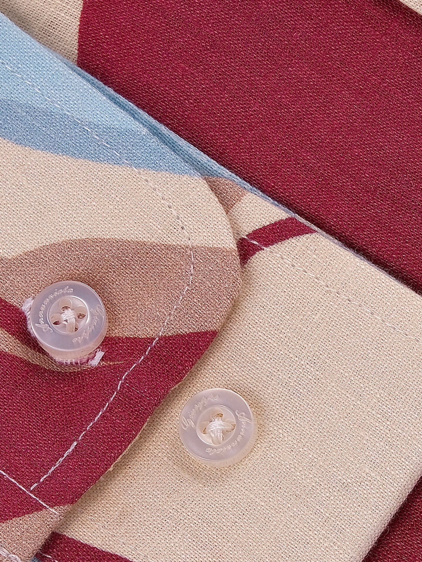 Printed Linen Shirt Dunes Bordeaux