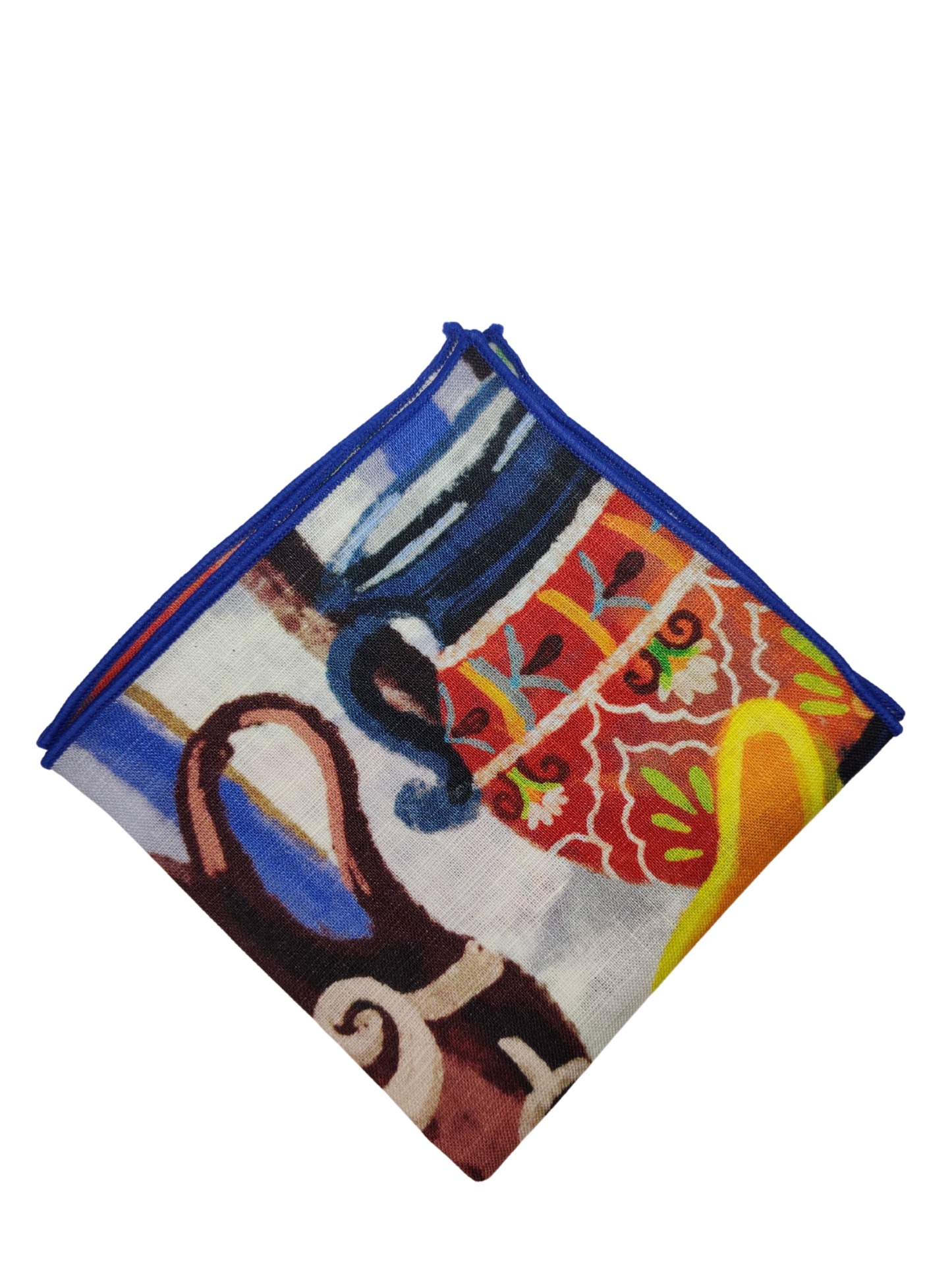 Bahia Blue Linen Pocket square