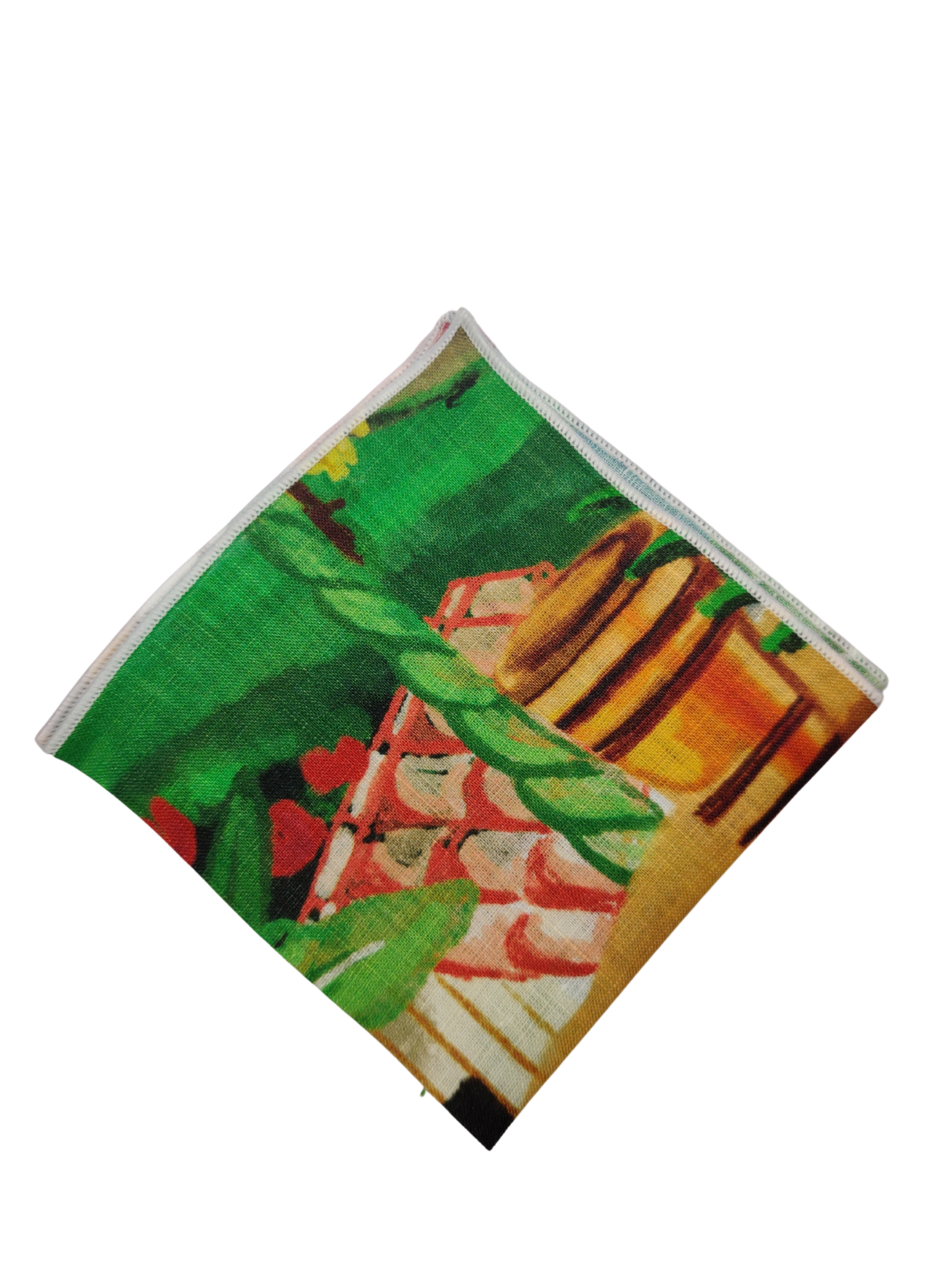 Bahia Red Linen Pocket square