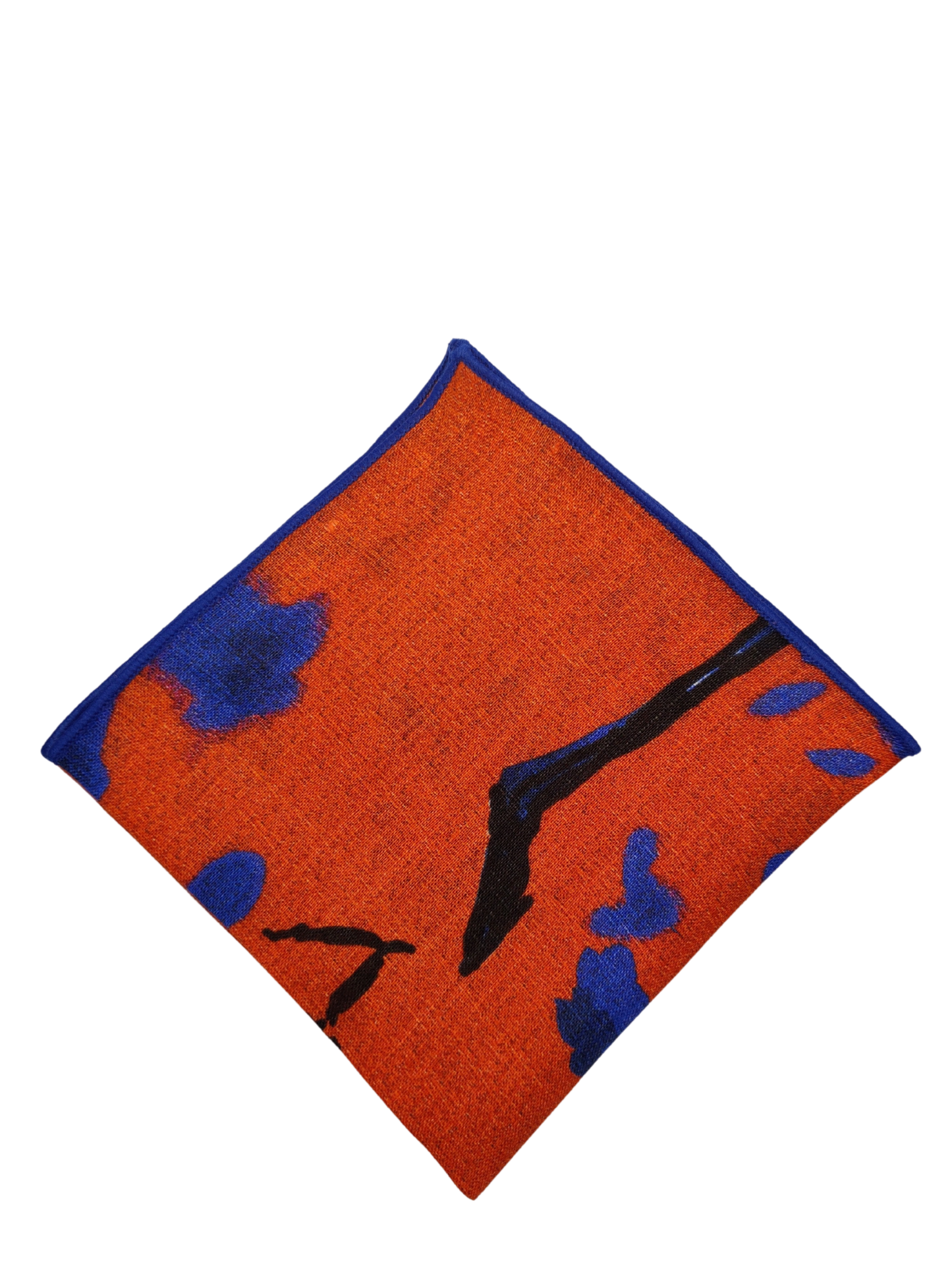 Cherry Blossom Orange background Linen Pocket square
