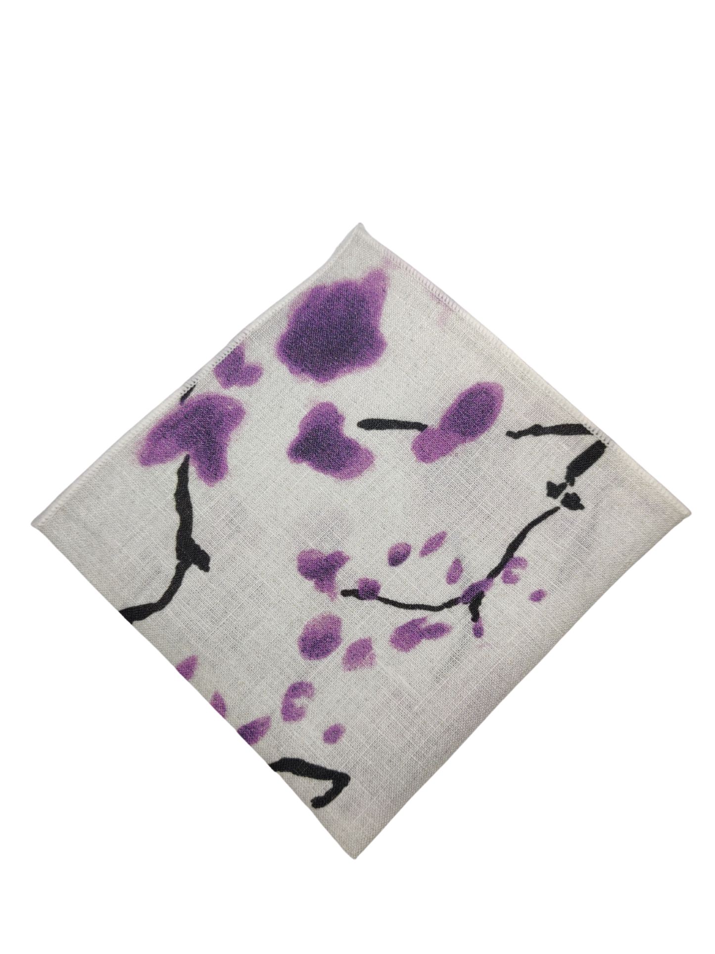 Cherry Blossom Purple Linen Pocket square