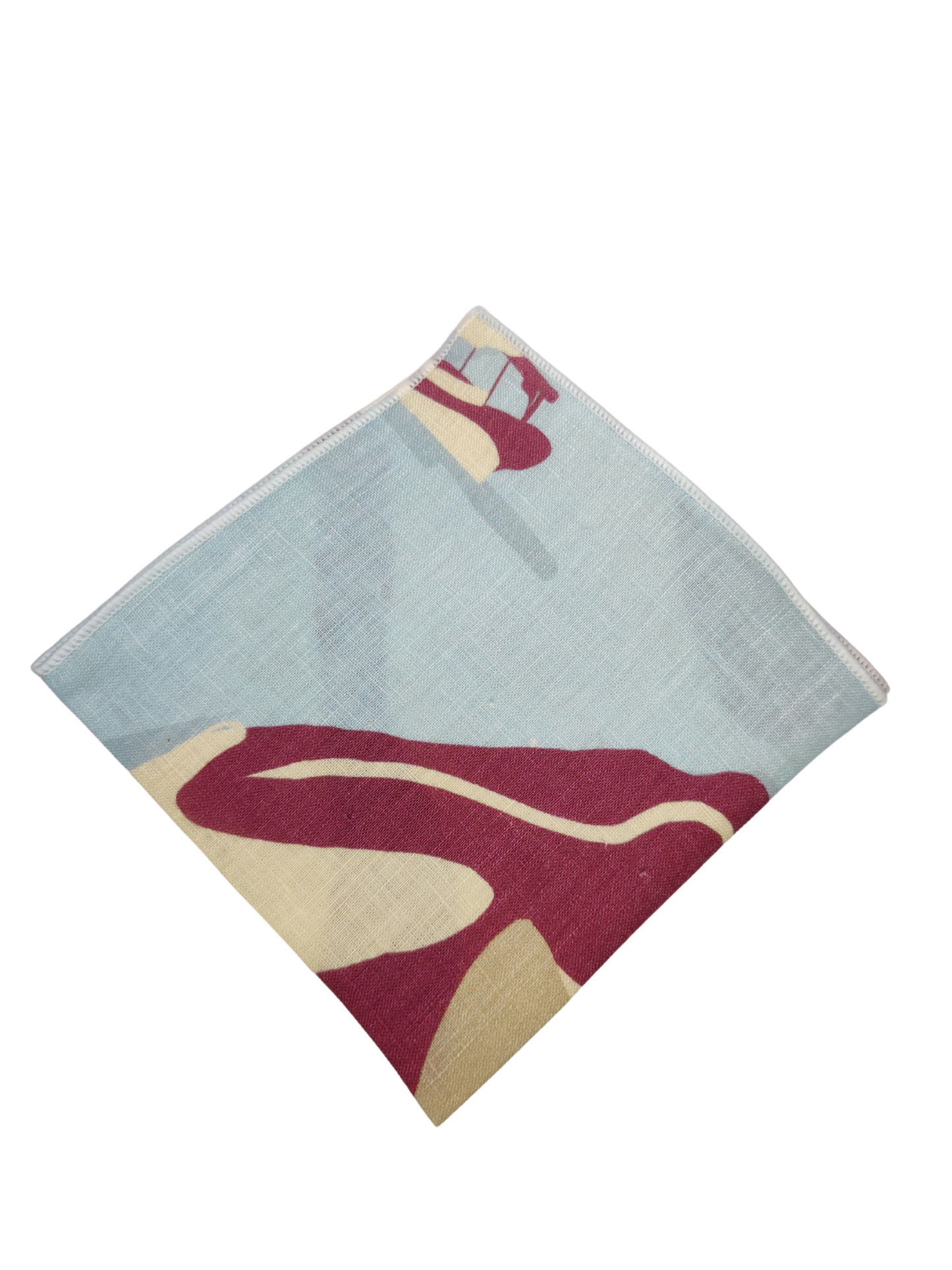Dunes Bordeaux Linen Pocket square