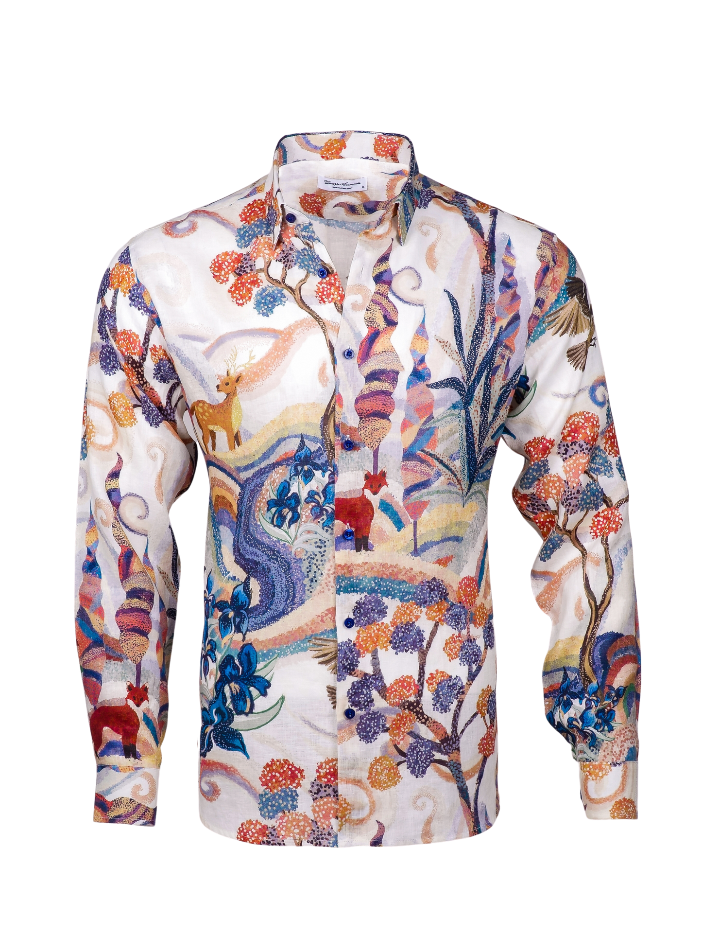 Printed Linen Shirt Fairy Tale Blue