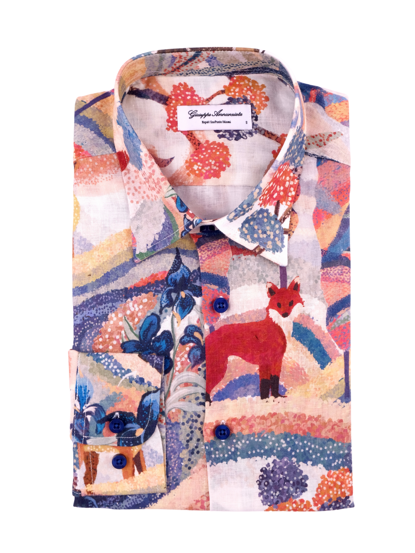 Printed Linen Shirt Fairy Tale Blue