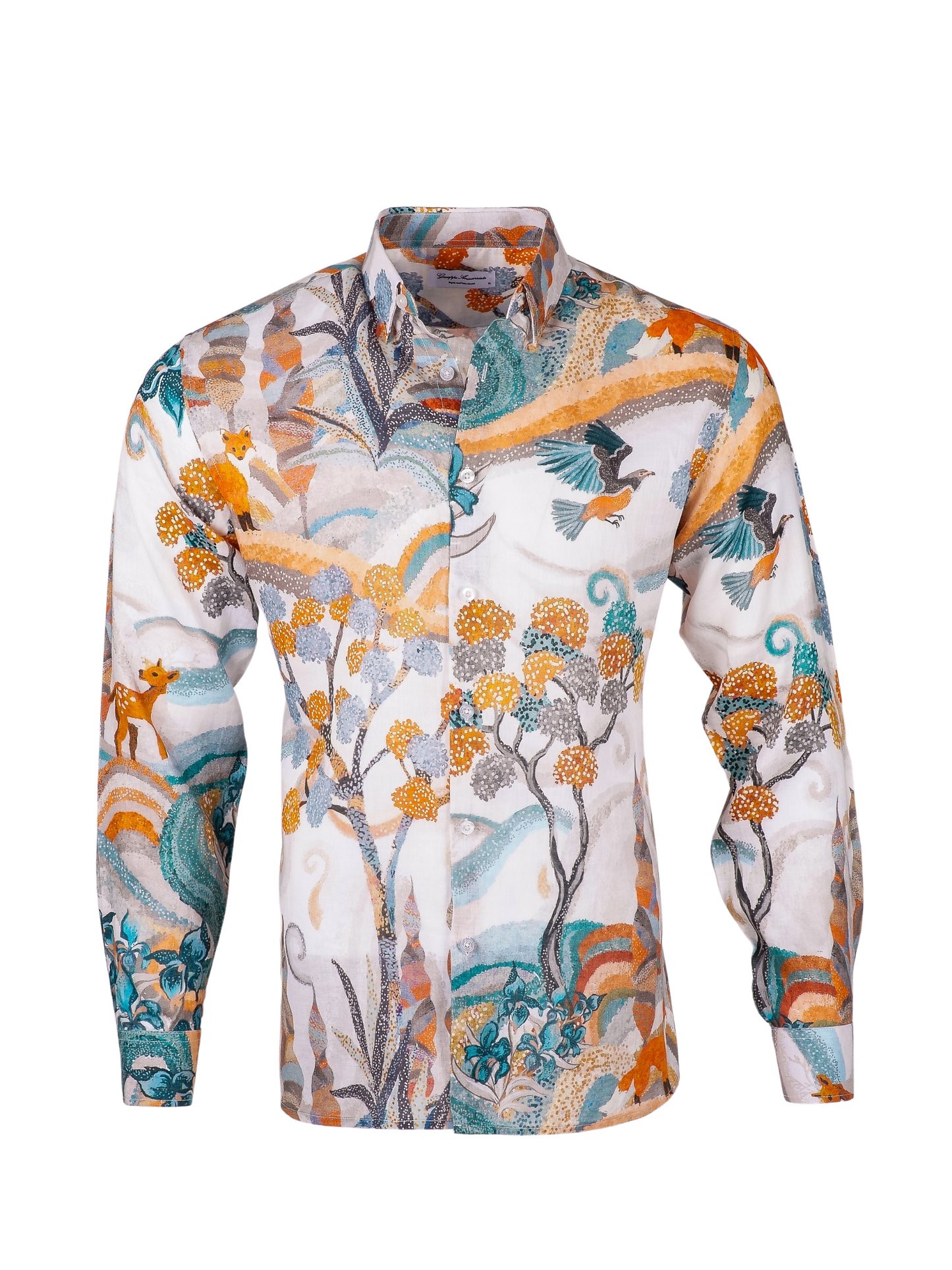 Printed Linen Shirt Fairy Tale Orange