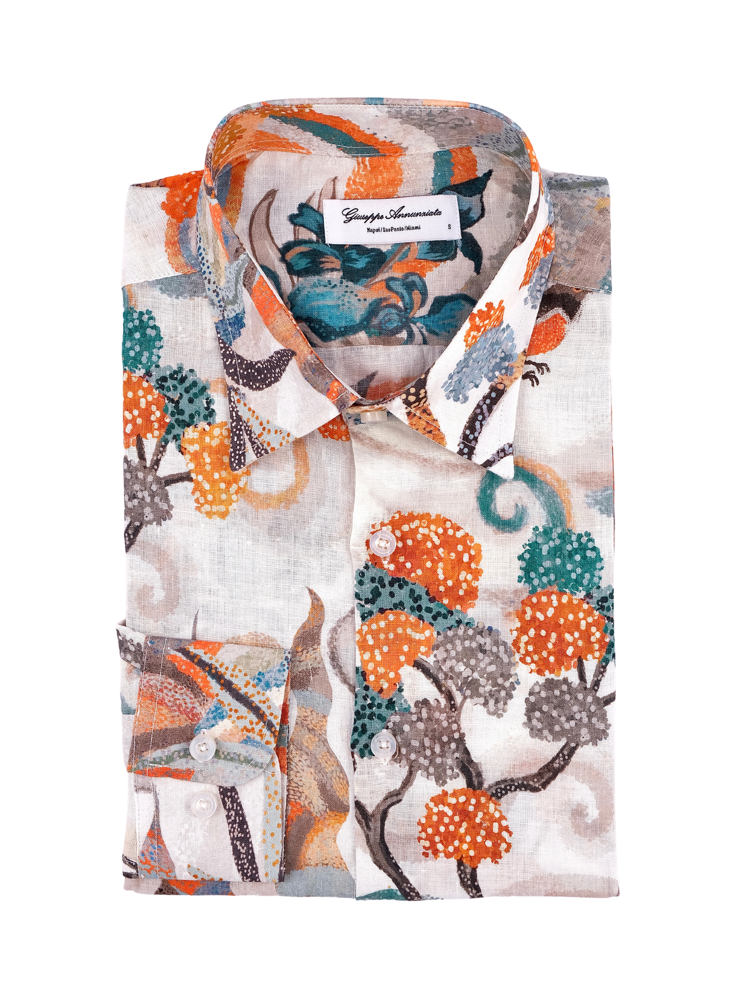 Printed Linen Shirt Fairy Tale Orange