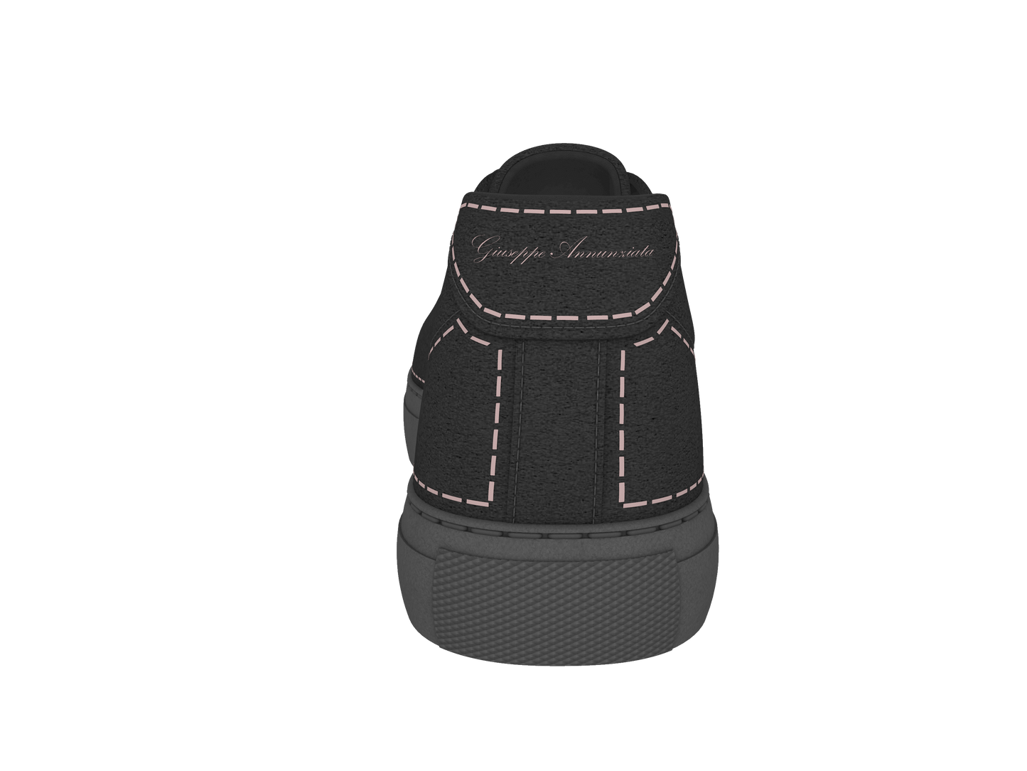 Suede Stitches Sneaker Black and Pale pink