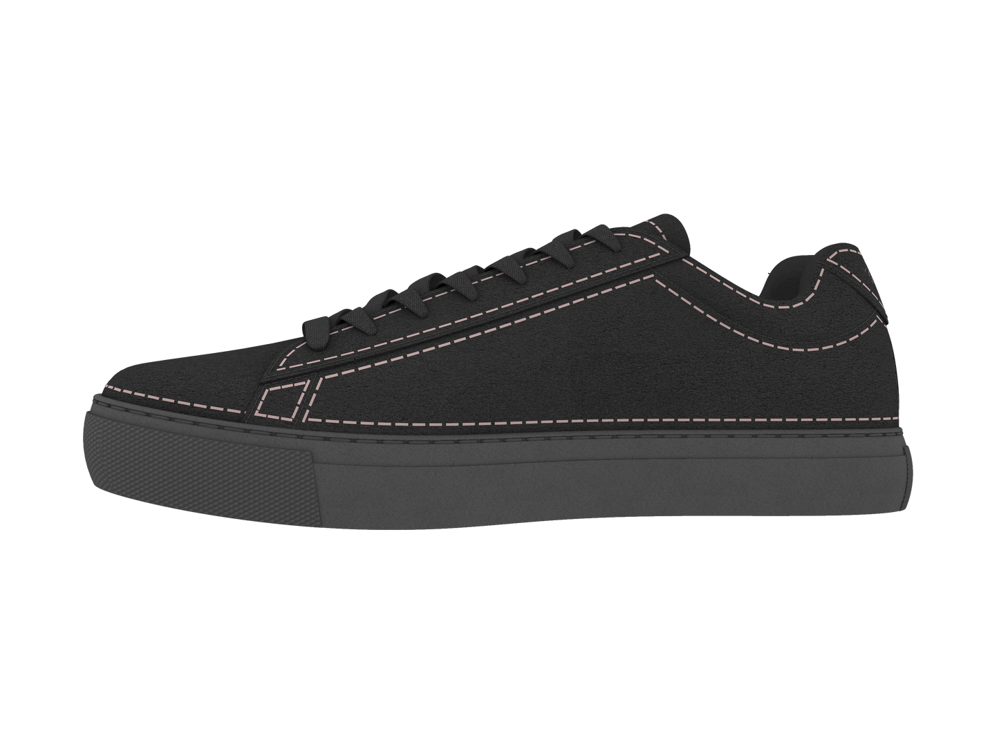Suede Stitches Sneaker Black and Pale pink