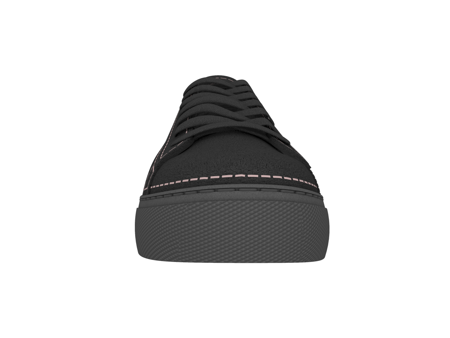Suede Stitches Sneaker Black and Pale pink