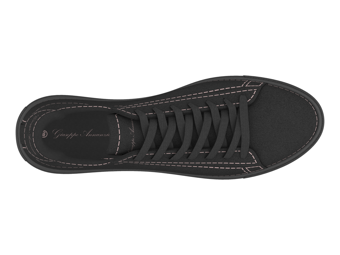 Suede Stitches Sneaker Black and Pale pink