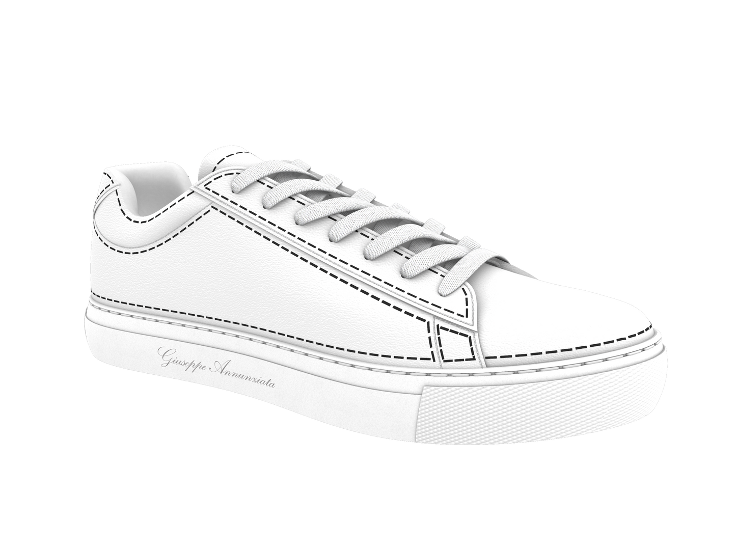 Leather Stitches Sneaker White and Black