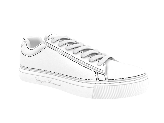 Leather Stitches Sneaker White and Black