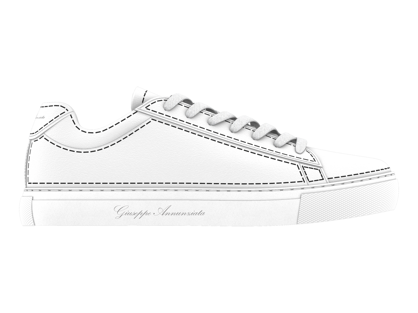 Leather Stitches Sneaker White and Black