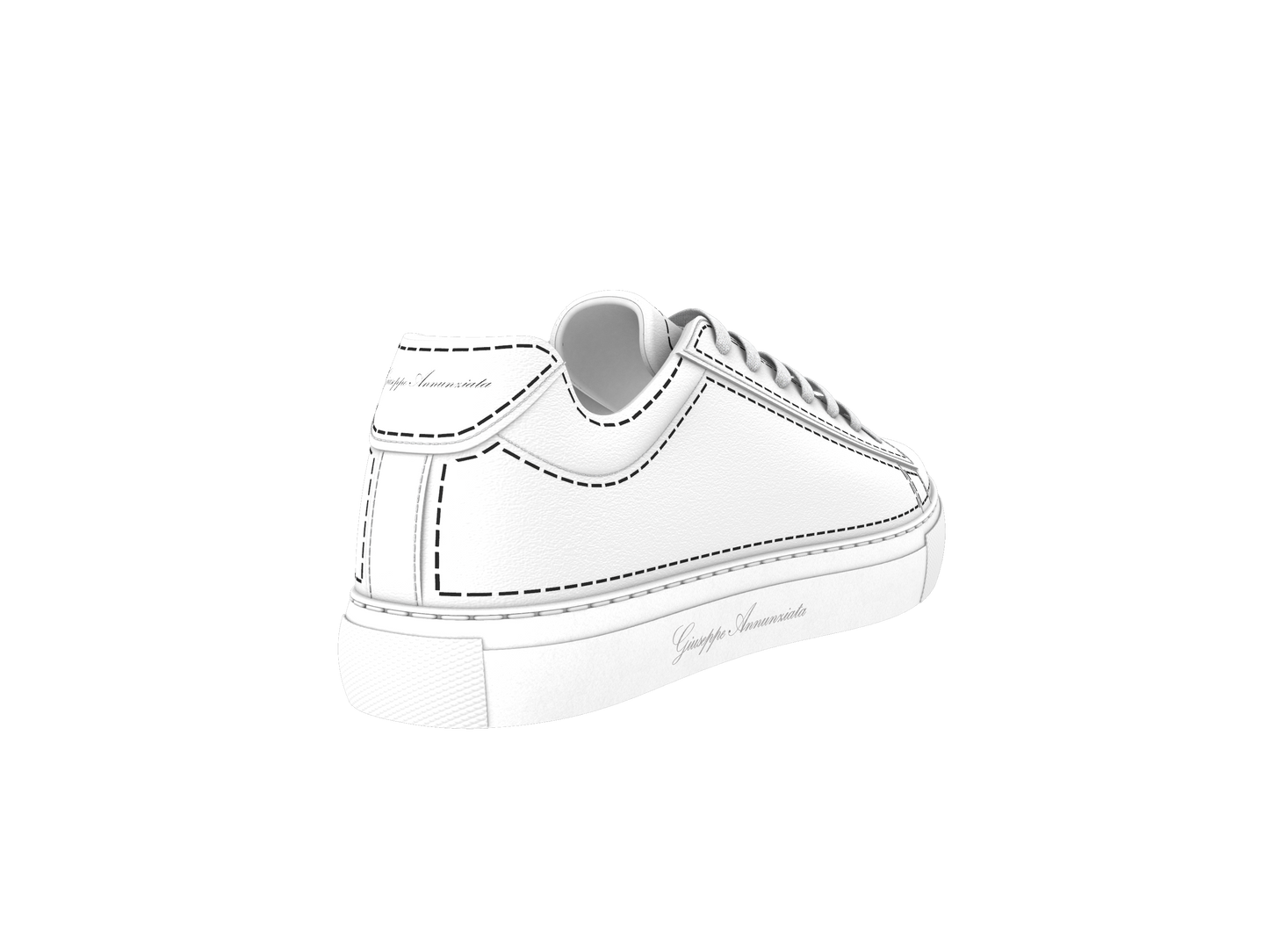 Leather Stitches Sneaker White and Black