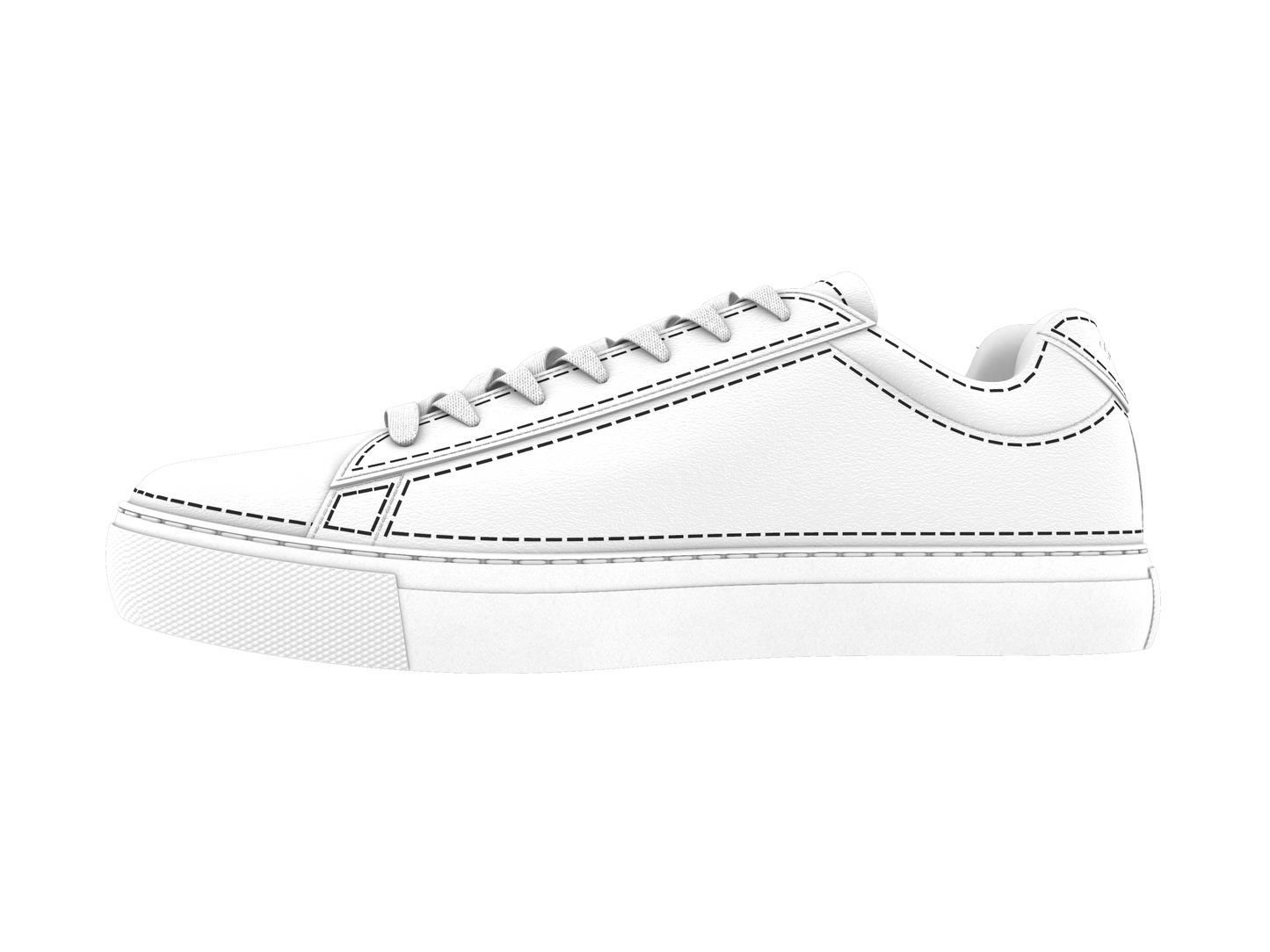Leather Stitches Sneaker White and Black