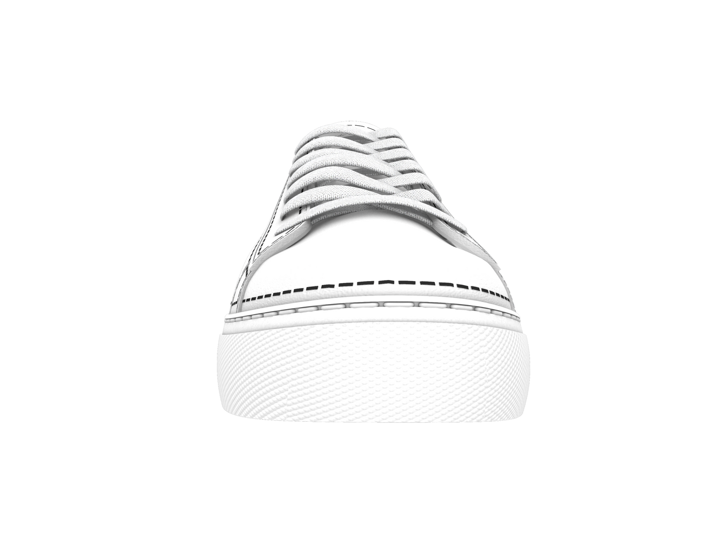 Leather Stitches Sneaker White and Black
