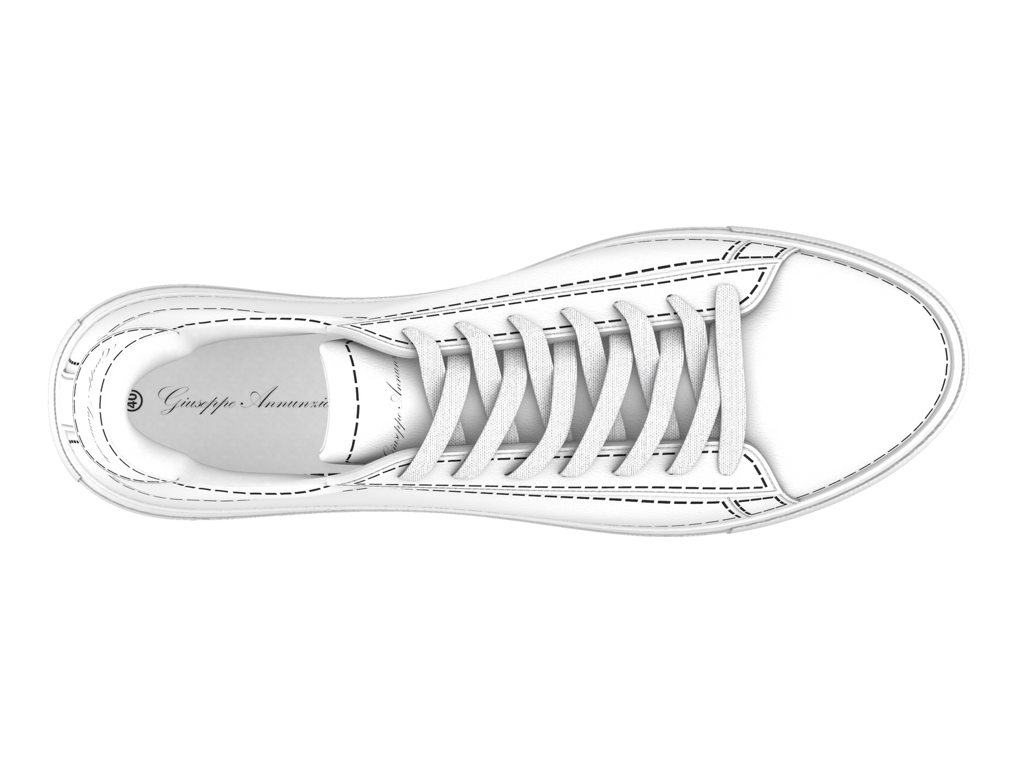 Leather Stitches Sneaker White and Black