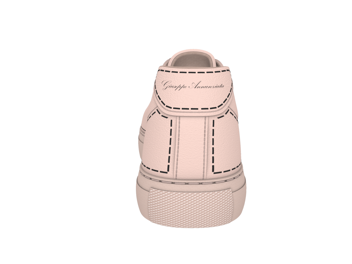 Leather Stitches Sneaker Pale Pink and Black