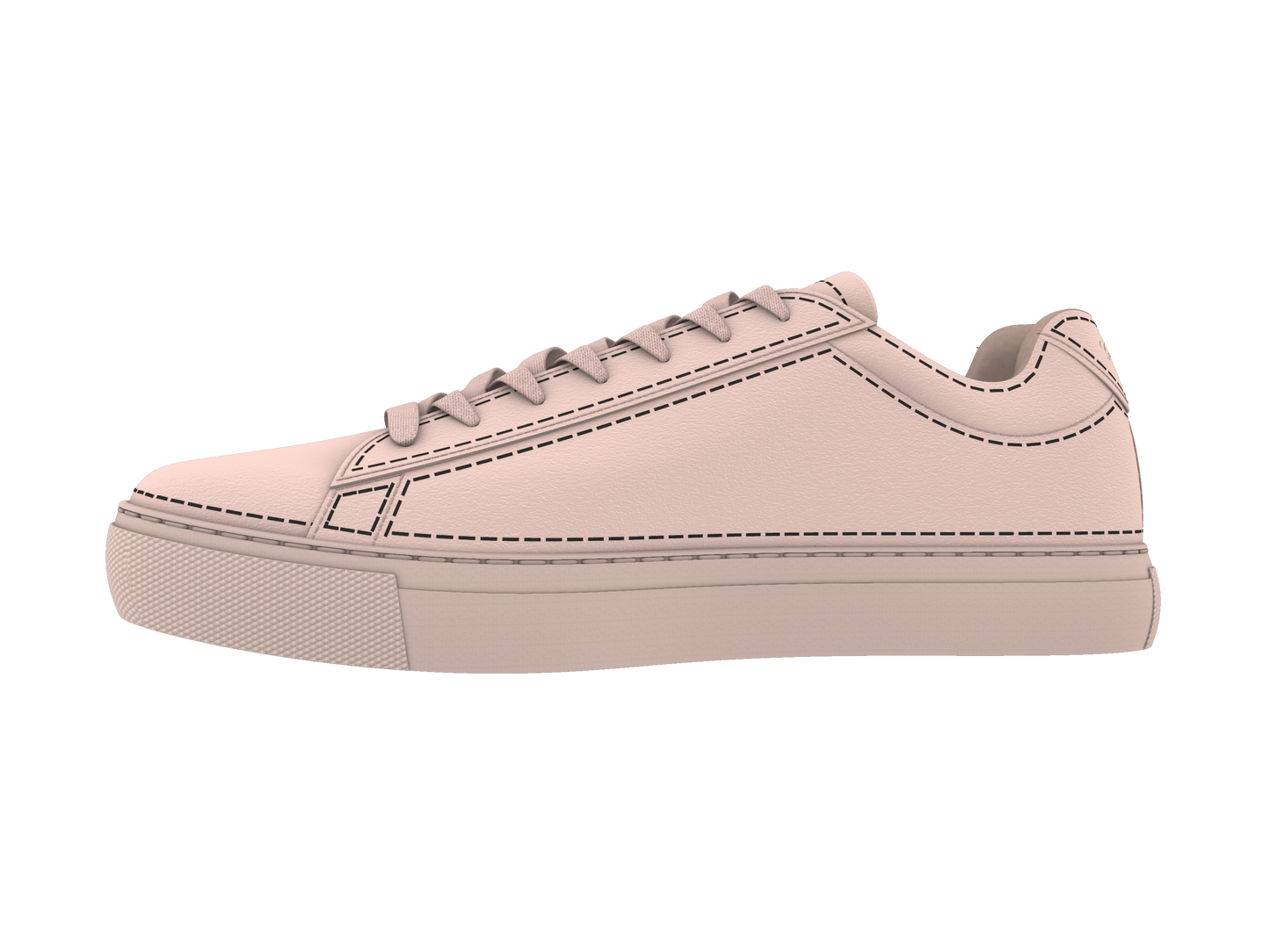 Leather Stitches Sneaker Pale Pink and Black