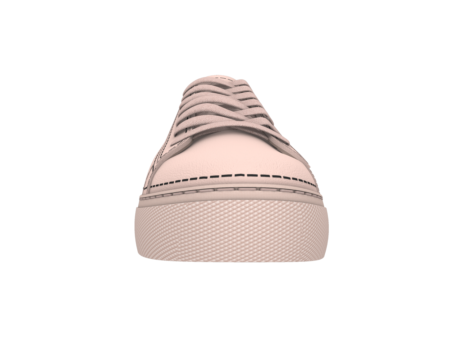 Leather Stitches Sneaker Pale Pink and Black