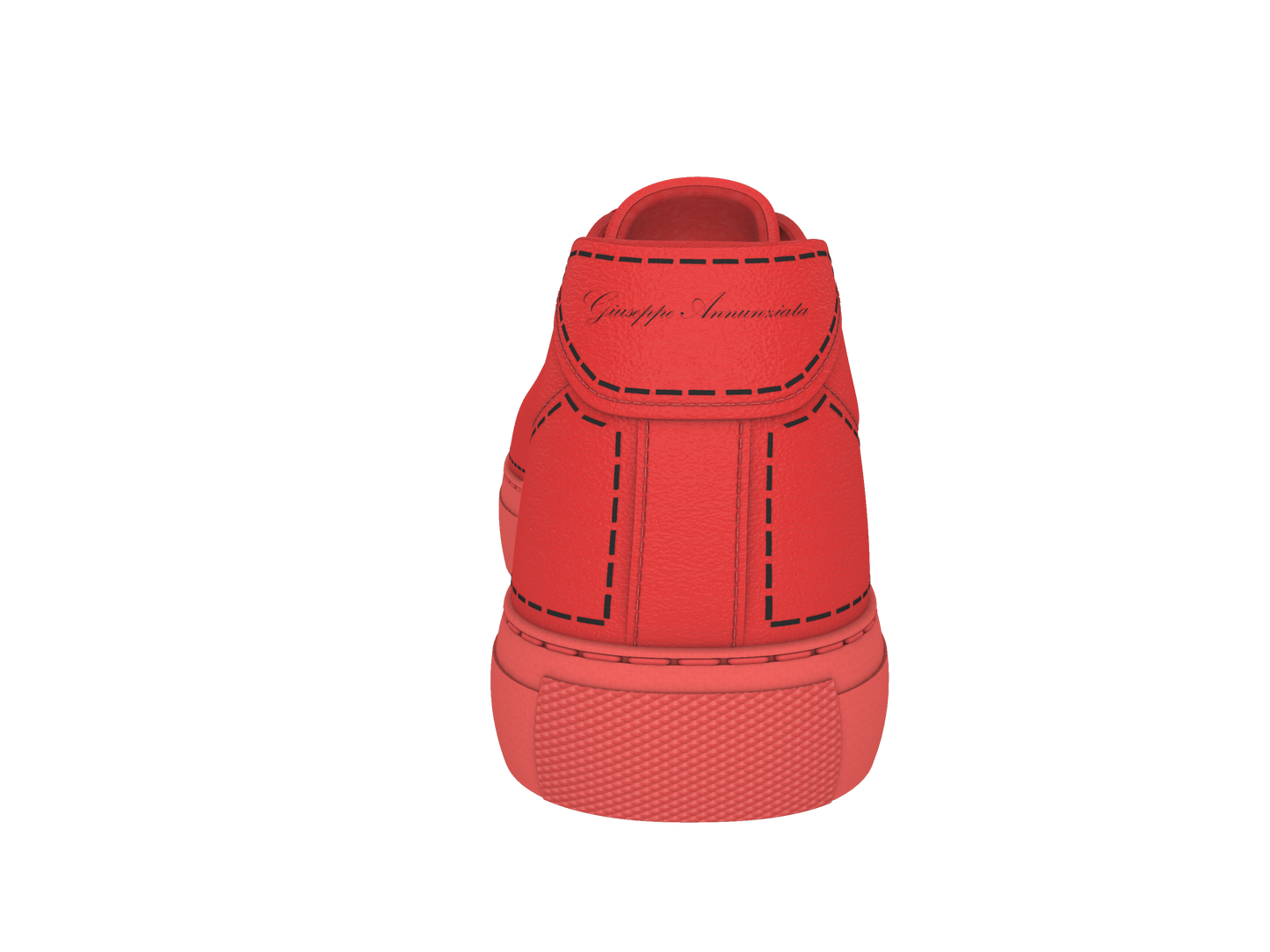 Leather Stitches Sneaker Red and Black