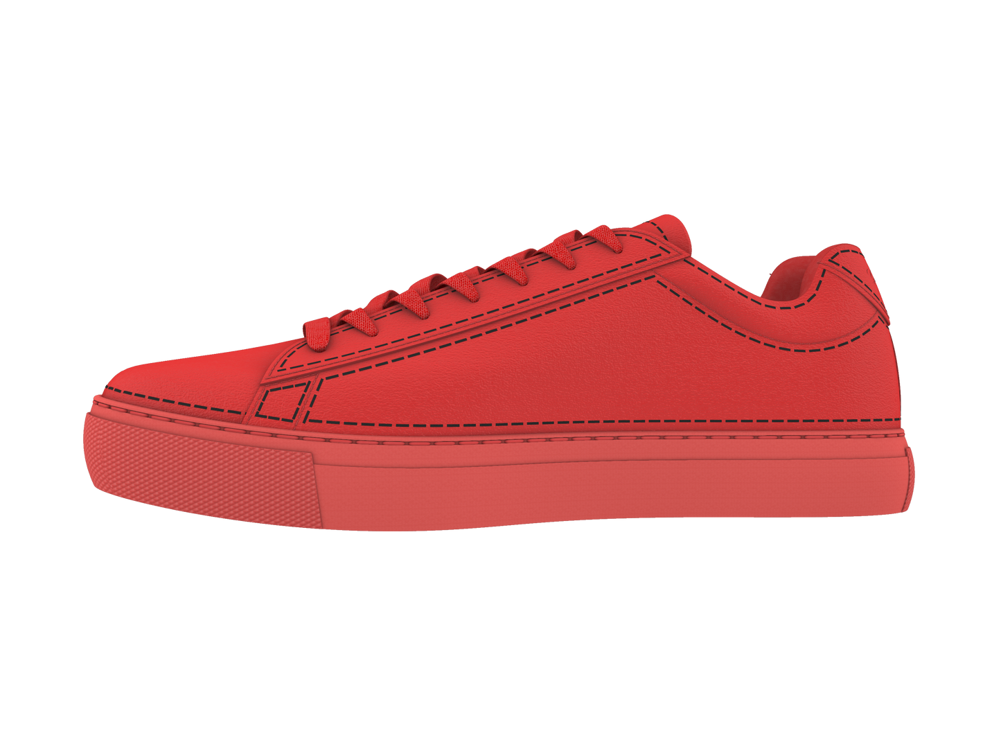 Leather Stitches Sneaker Red and Black