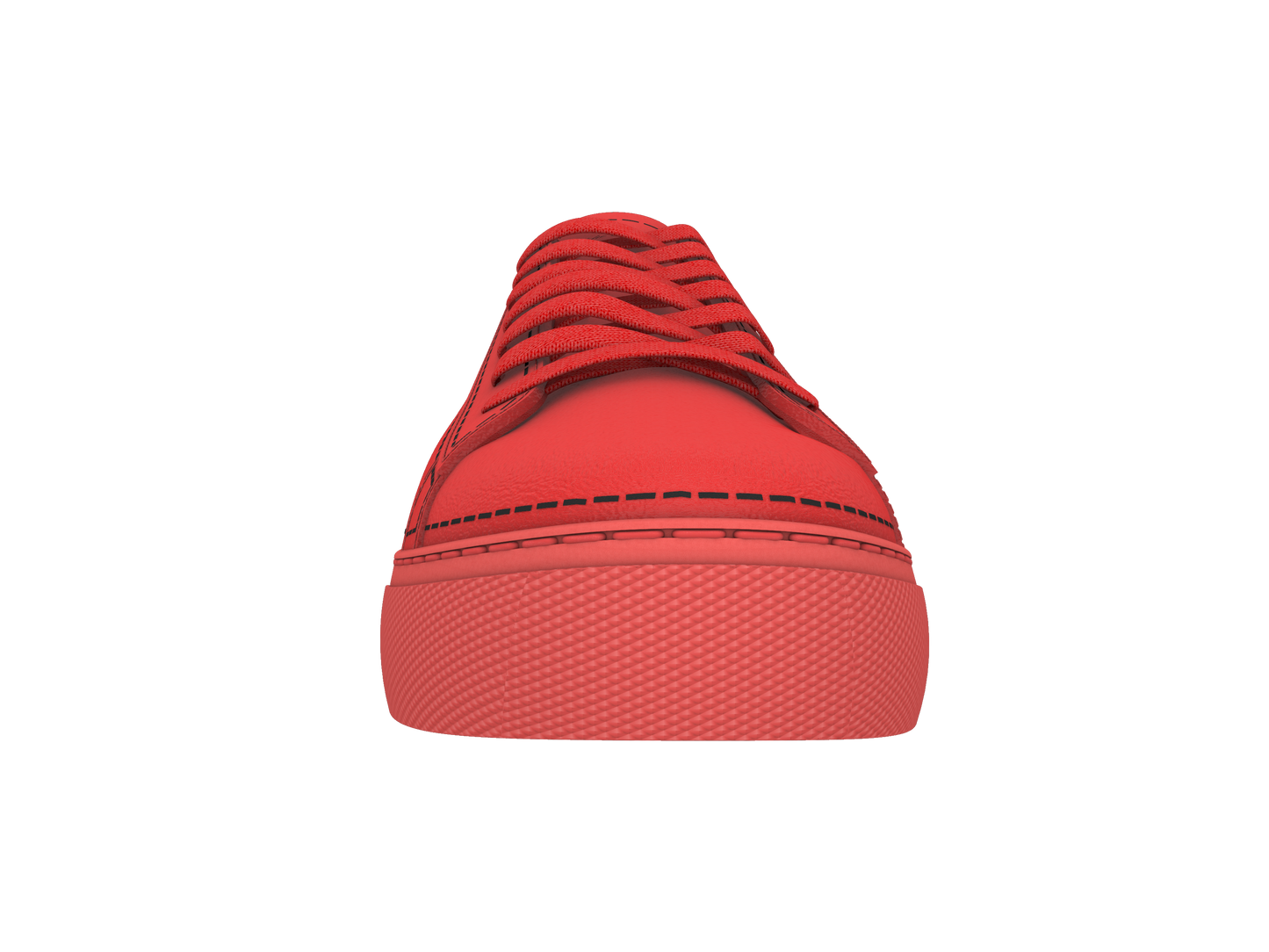 Leather Stitches Sneaker Red and Black