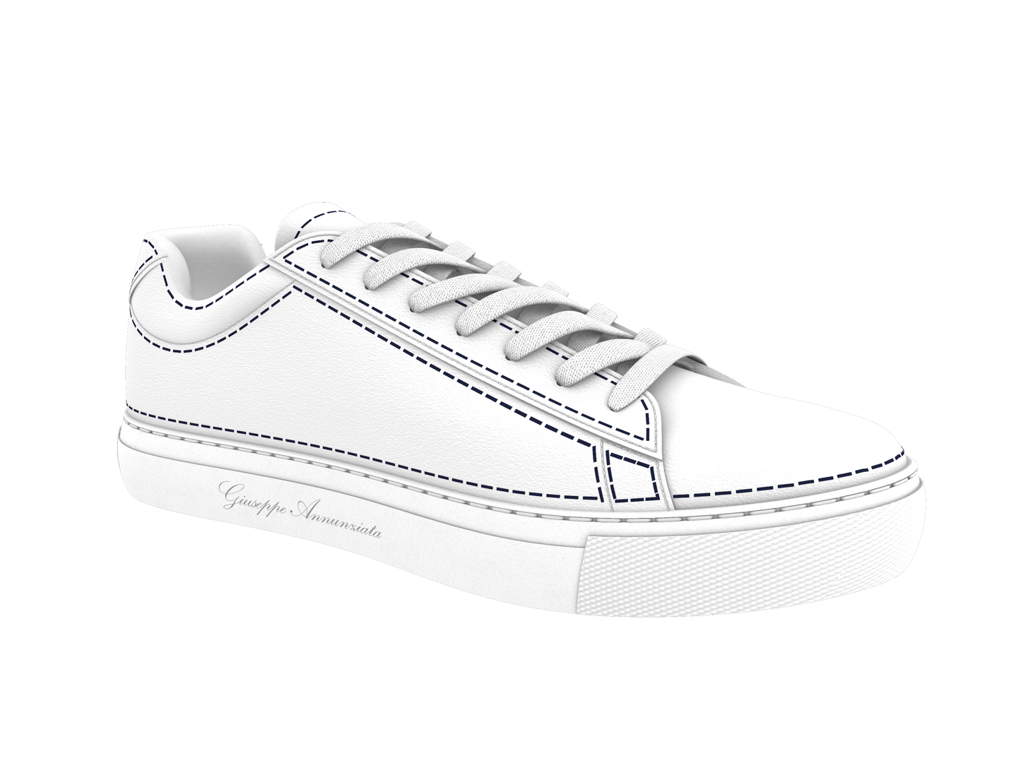Leather Stitches Sneaker White and Blue
