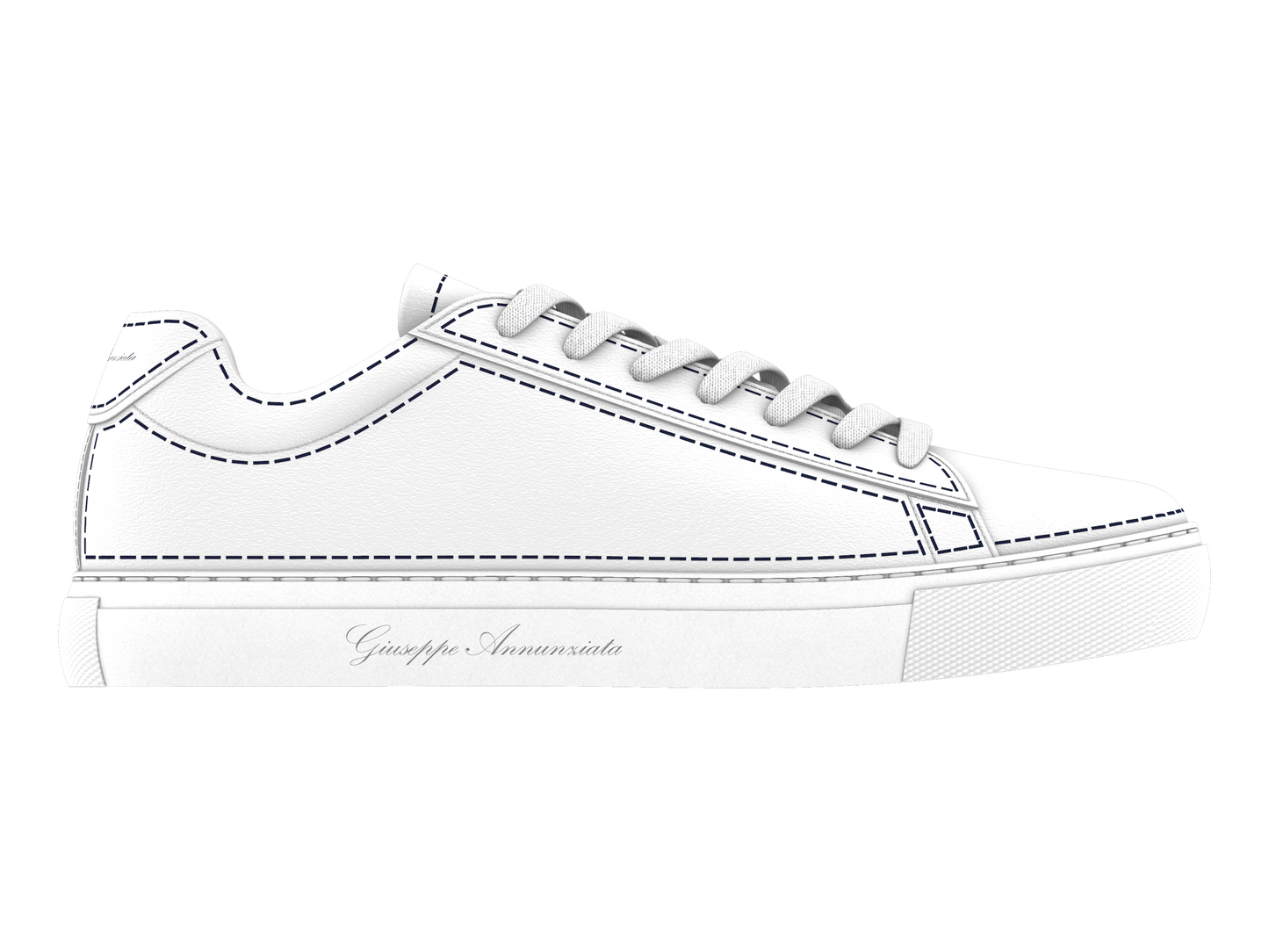 Leather Stitches Sneaker White and Blue