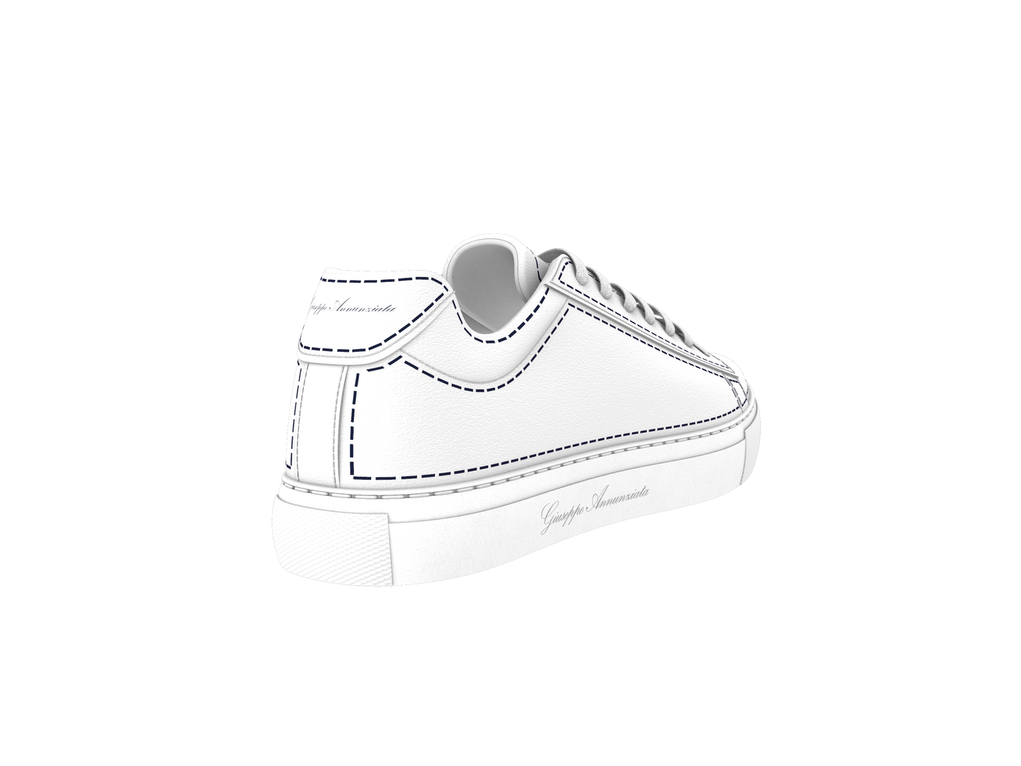 Leather Stitches Sneaker White and Blue