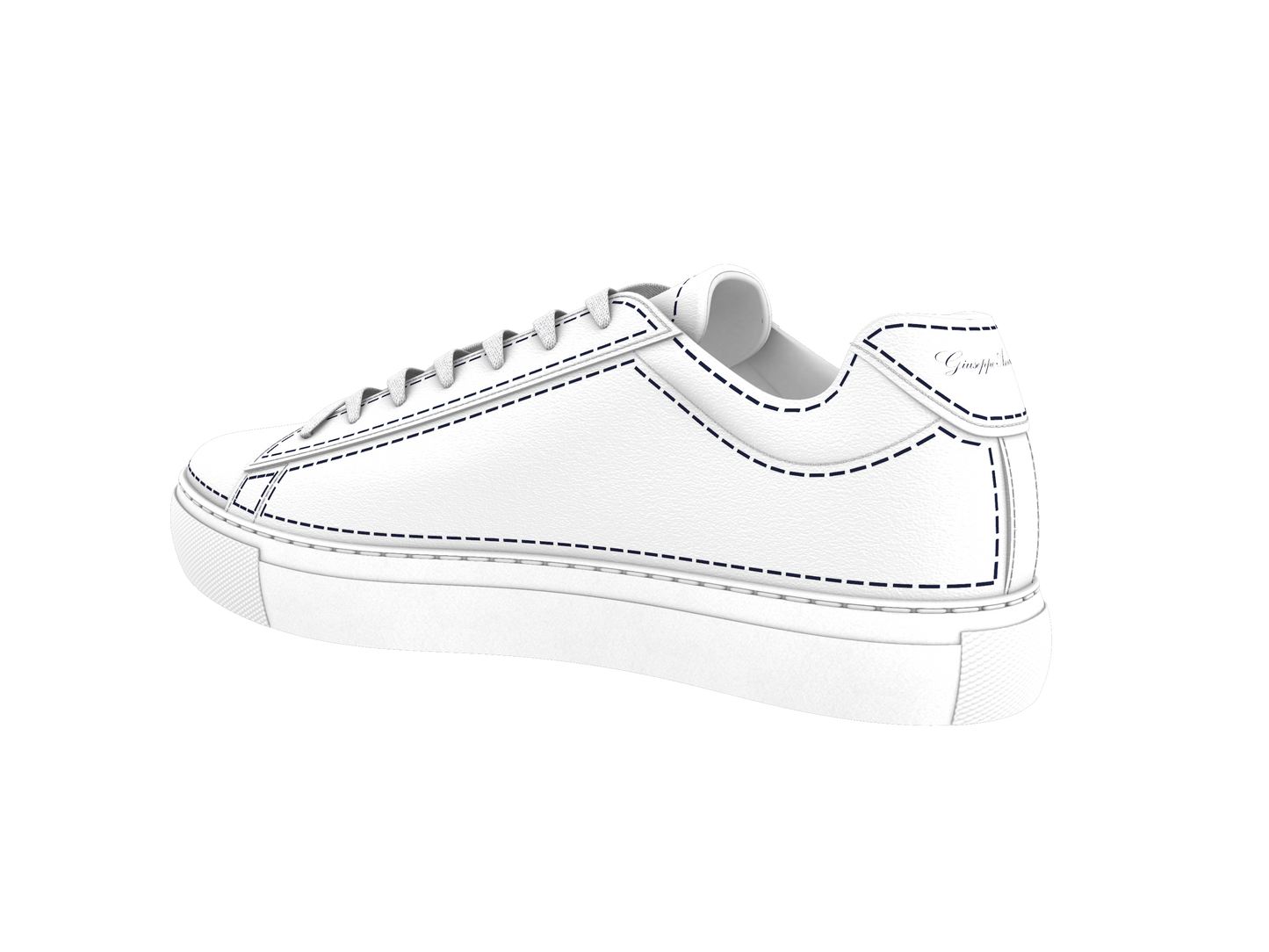Leather Stitches Sneaker White and Blue