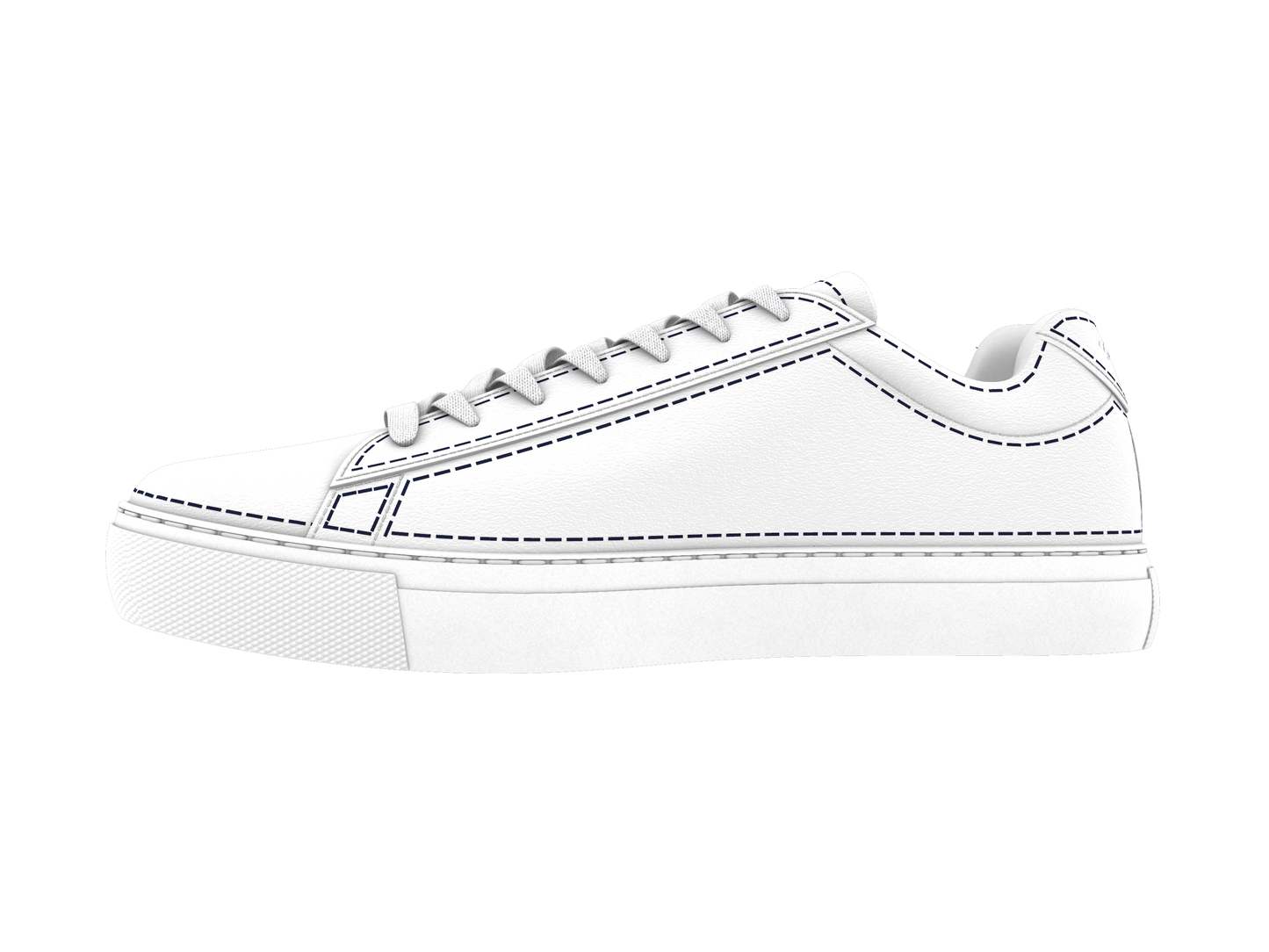 Leather Stitches Sneaker White and Blue