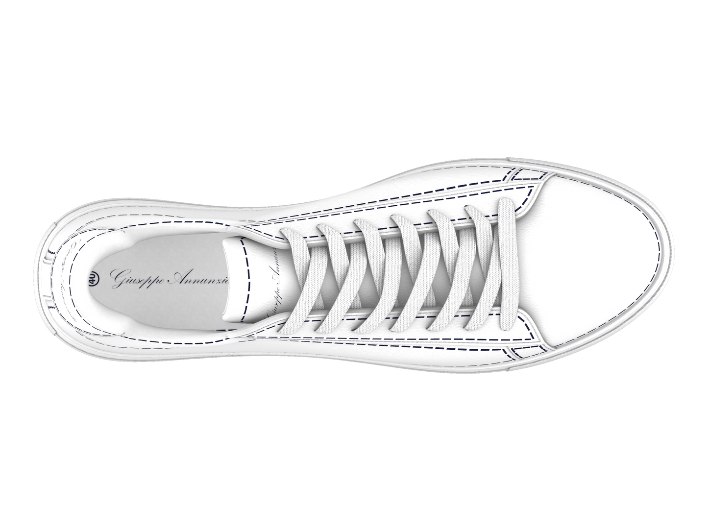 Leather Stitches Sneaker White and Blue