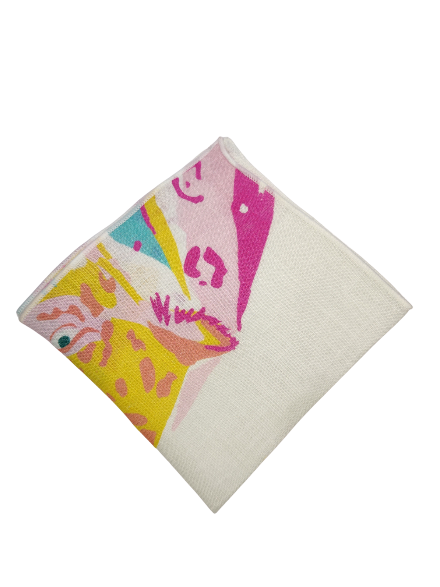 Panther Pink Linen Pocket square