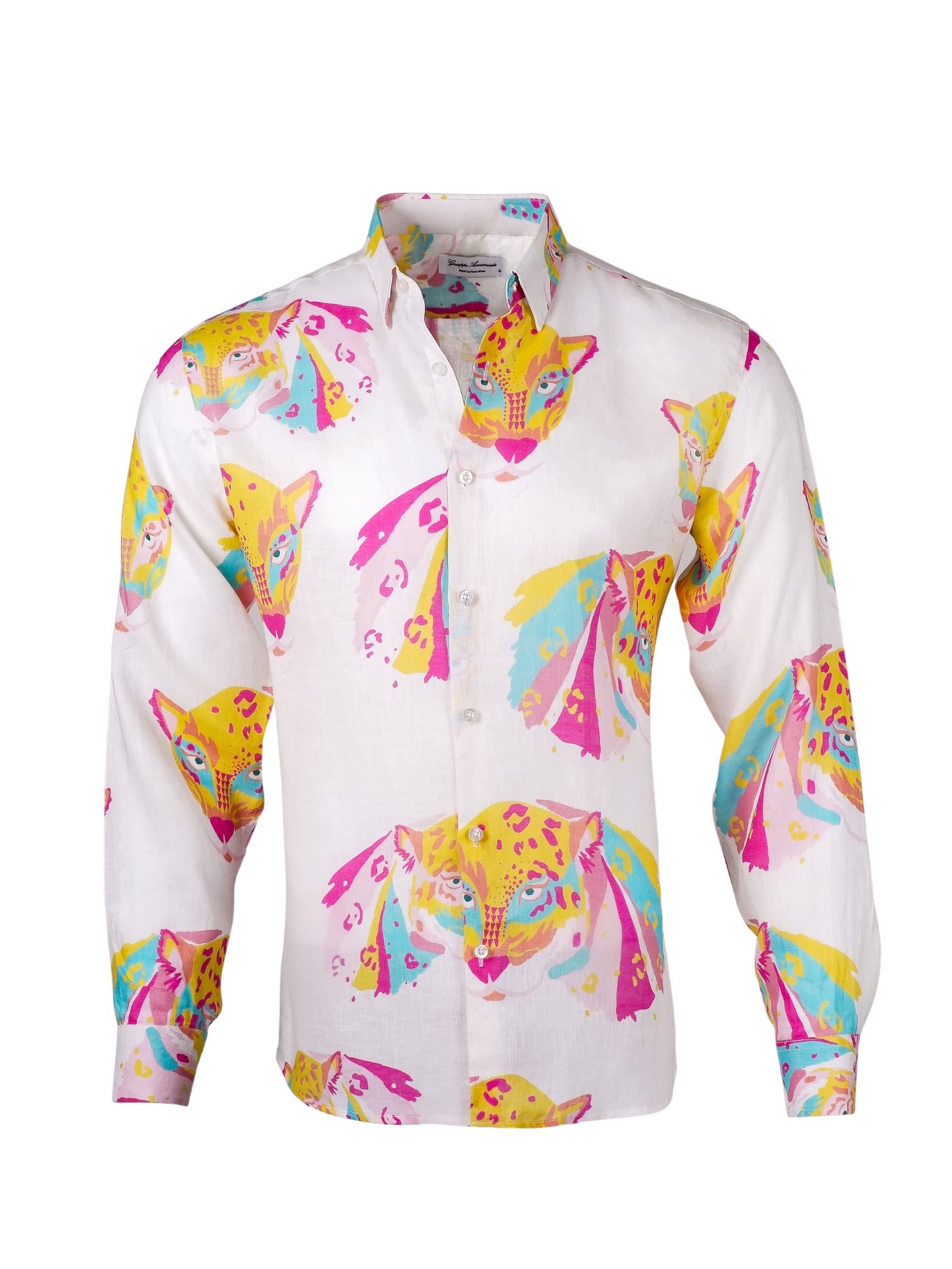 pink panther dress shirt Pink Panther Leopard Print Button Up Shirt Medium