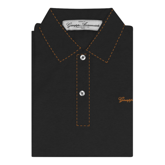 Stitches Polo Black and Caramel