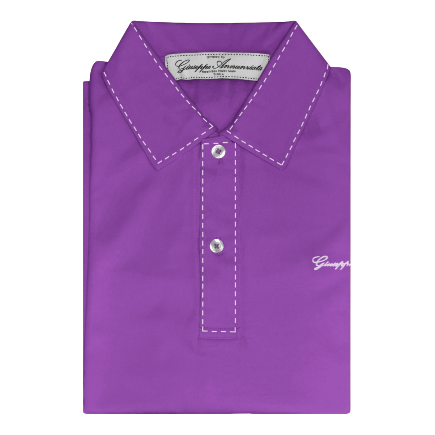 Stitches Polo Purple and White