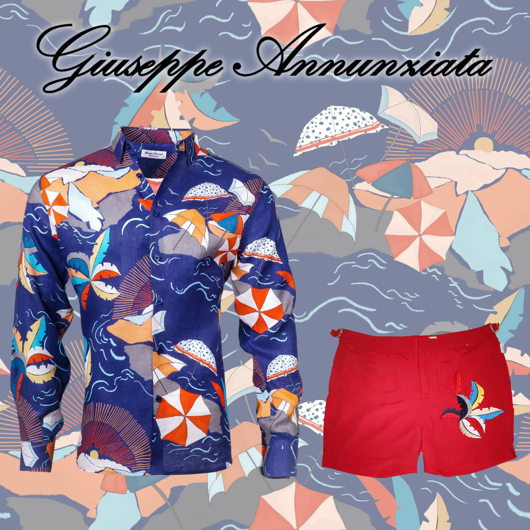 Beach Embroidered Swim Suit Red