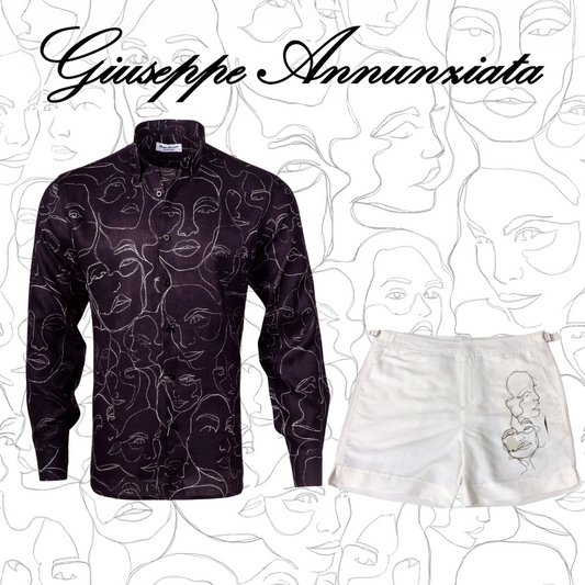 Faces Embroidered Swim Suit White