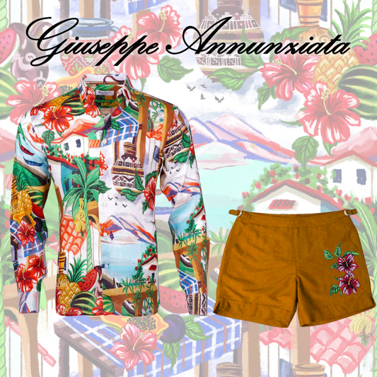 Bahia Embroidered Swim Suit Ocre