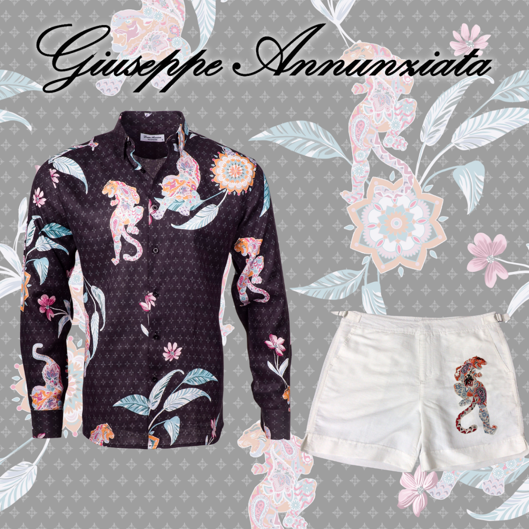 Mandala Tiger Embroidered Swim Suit White