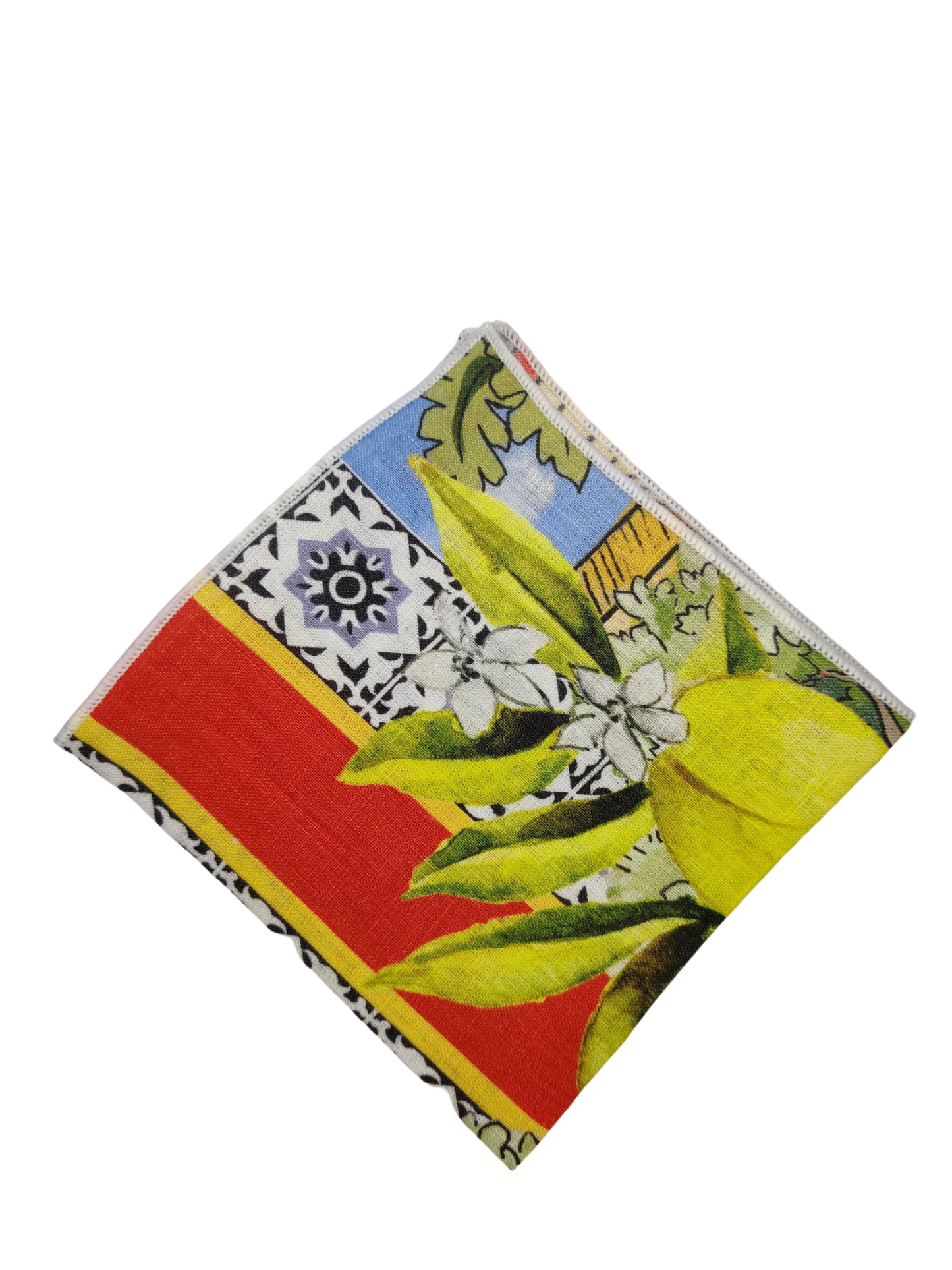 Sicily Lemon Yellow Linen Pocket square