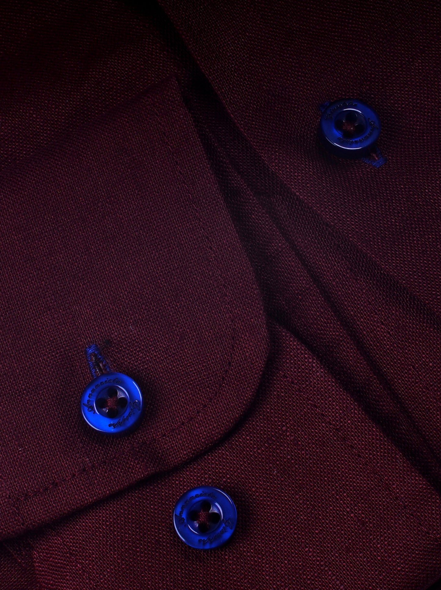 Burgundy solid Color Pure linen shirt